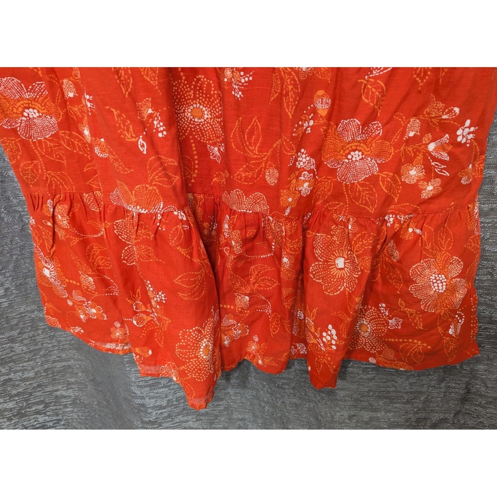 CW Classics Women's Cotton Blend Red Casual Ruffle Dress Size 1X - Picture 3 of 4